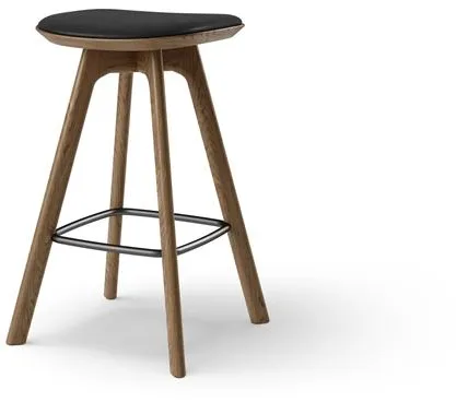 Brdr. Krüger Pauline Barstol H65 Rökt Ek/ Svart Läder