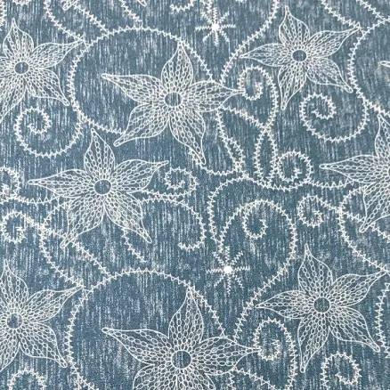 Denimtyg 145cm 50 Blomma - 50cm