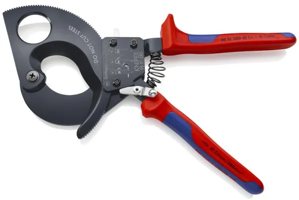 Knipex kabelsax (spärrsystem) svartlackerad, med flerkomponentshandtag 280 mm