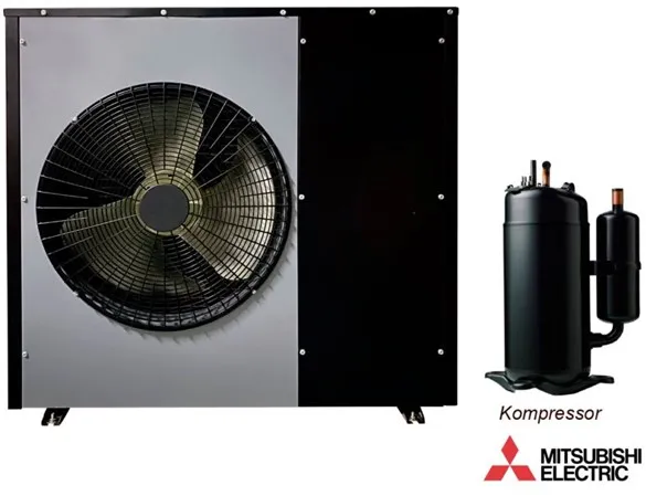 Andersen Electric Nordic One luft/vatten-värmepump med WiFi, 12 kW, Svart